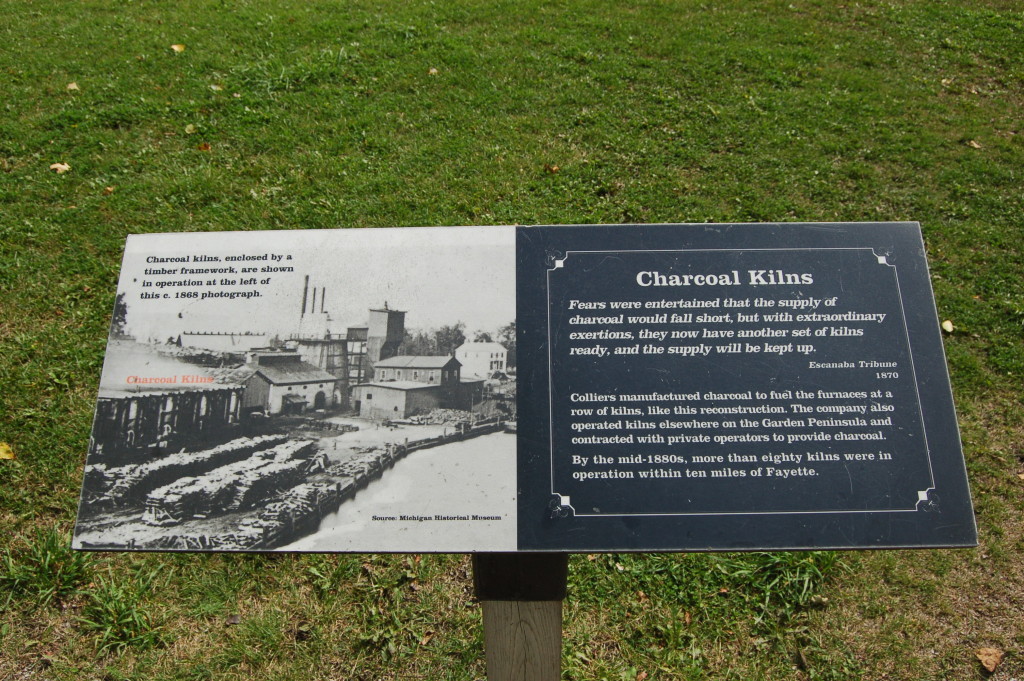 This sign explains how a charcoal kiln works