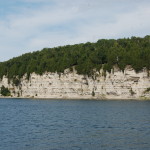 A closer view of the limestone cliff