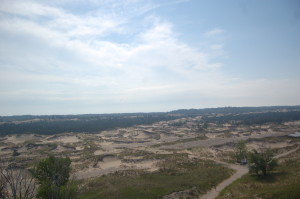 View of dunes from Big Sable Lighthouse tower