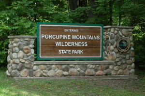 Porcupine Mountains State Park Sign