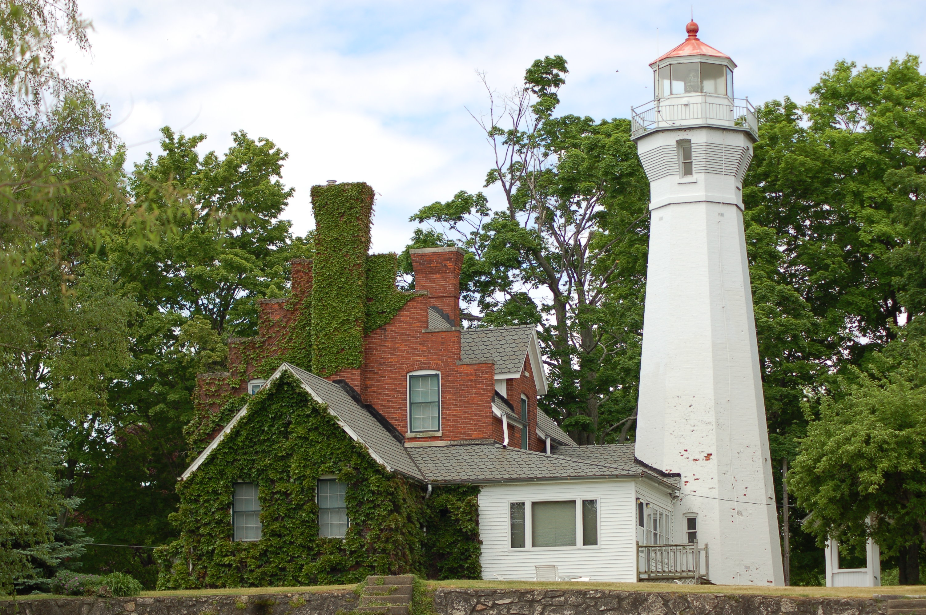Vintage Michigan MI Lighthouse Postcard Port Sanilac On Lake Huron 