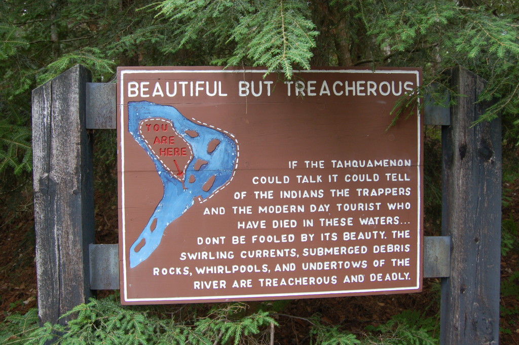 Warning Sign Tahquamenon Falls State Park
