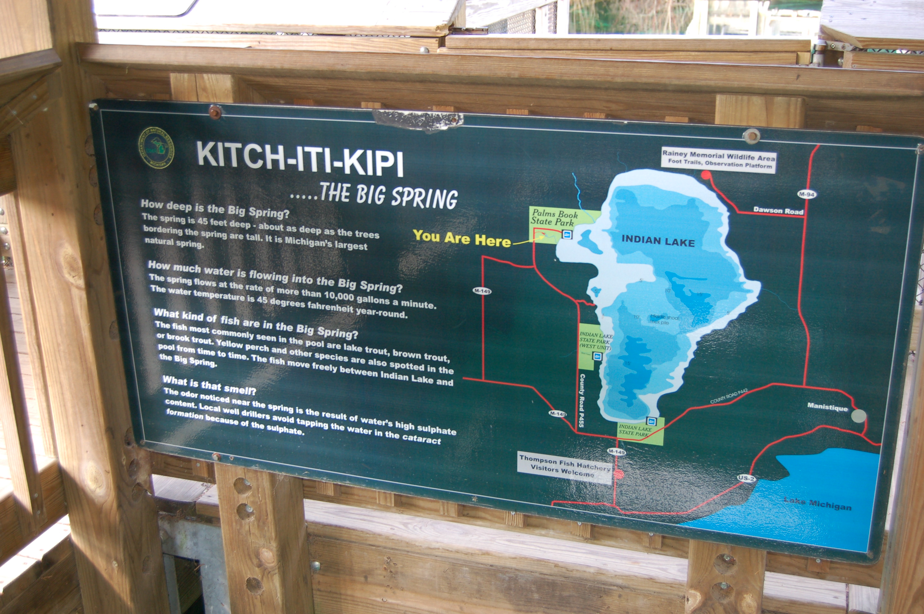 Kitch-iti-kipi sign Big Spring MI