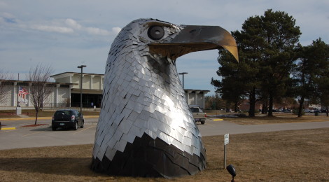 Michigan Roadside Attractions: Stainless Steel Eagle by Tom Moran - Alpena