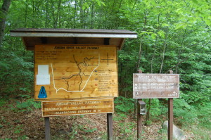 Sign for Jordan Valley Hiking Trails Mancelona MI