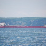 Freighter Passing Point Iroquois Michigan