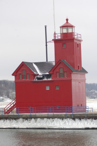 Holland Big Red Lighthouse Winter Lake Michigan
