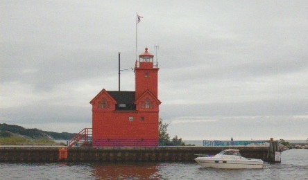 Holland Harbor "Big Red" Lighthouse - A Lake Michigan Icon at Holland State Park