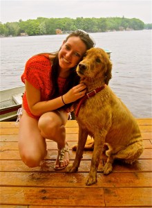 Shannon Long with Family Dog in Newaygo