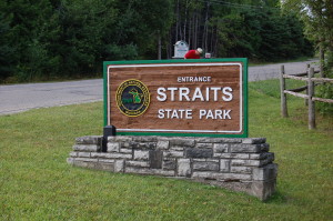 Straits State Park Sign Michigan