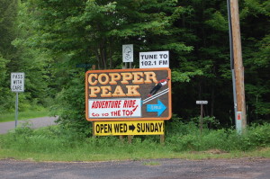 Copper Peak Michigan Road Sign