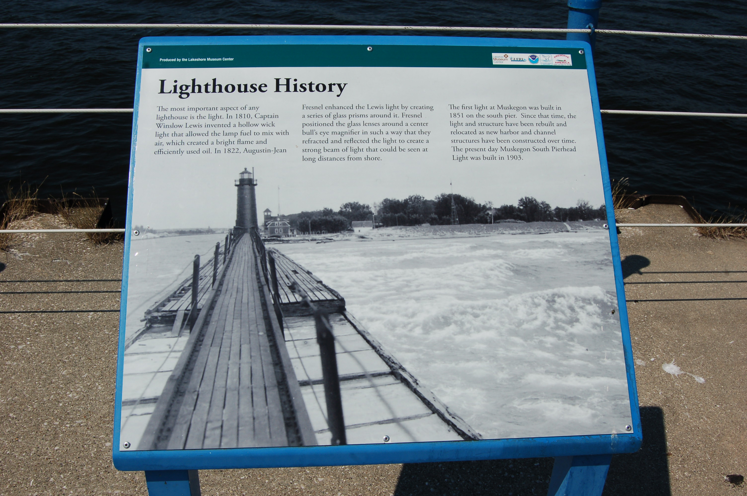 Muskegon South Breakwater Light History Sign