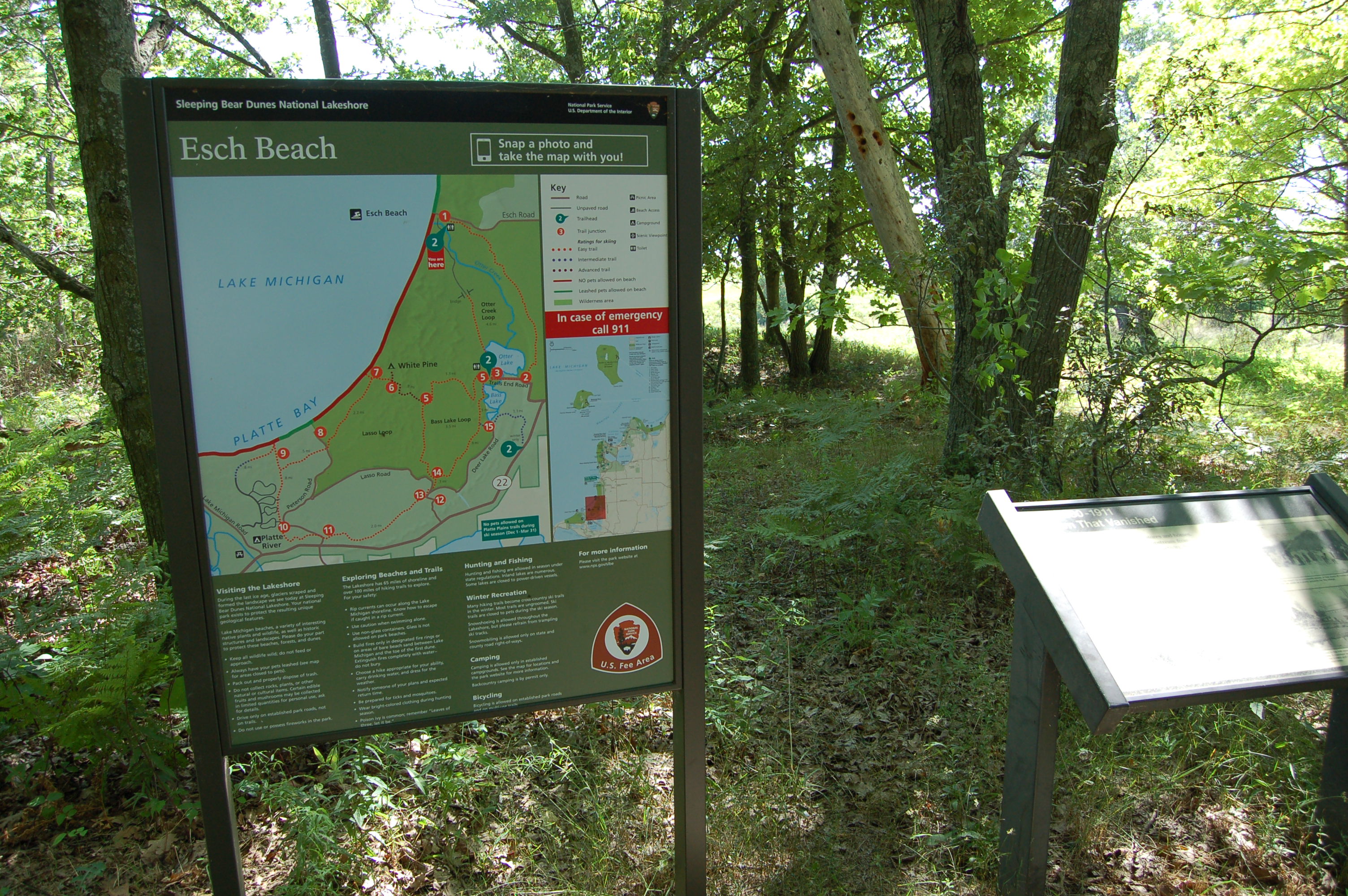 Sleeping Bear Dunes Esch Beach Sign