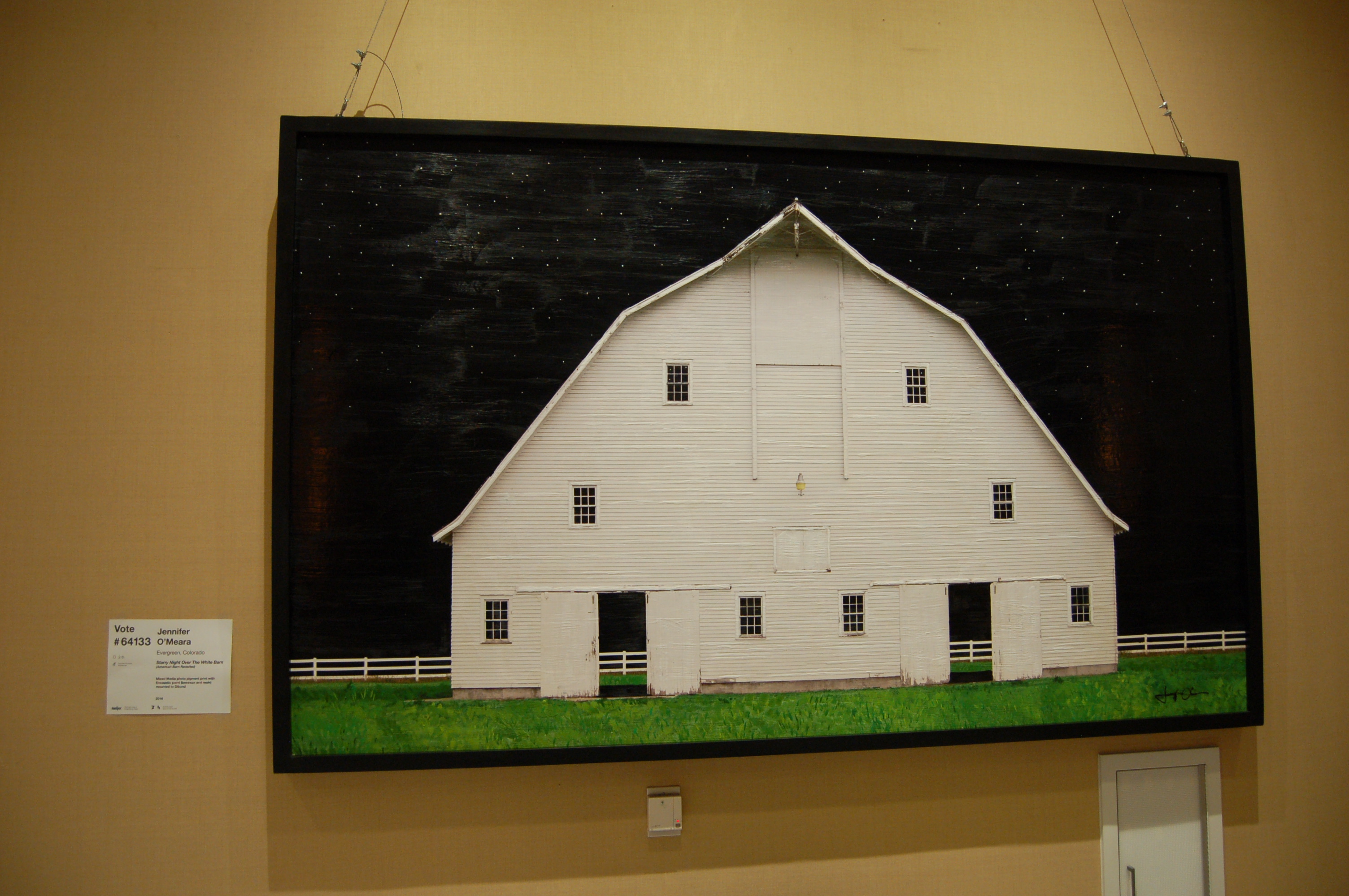 American Barn Revisited - Starry Night Over the White Barn by Jennifer O'Meara