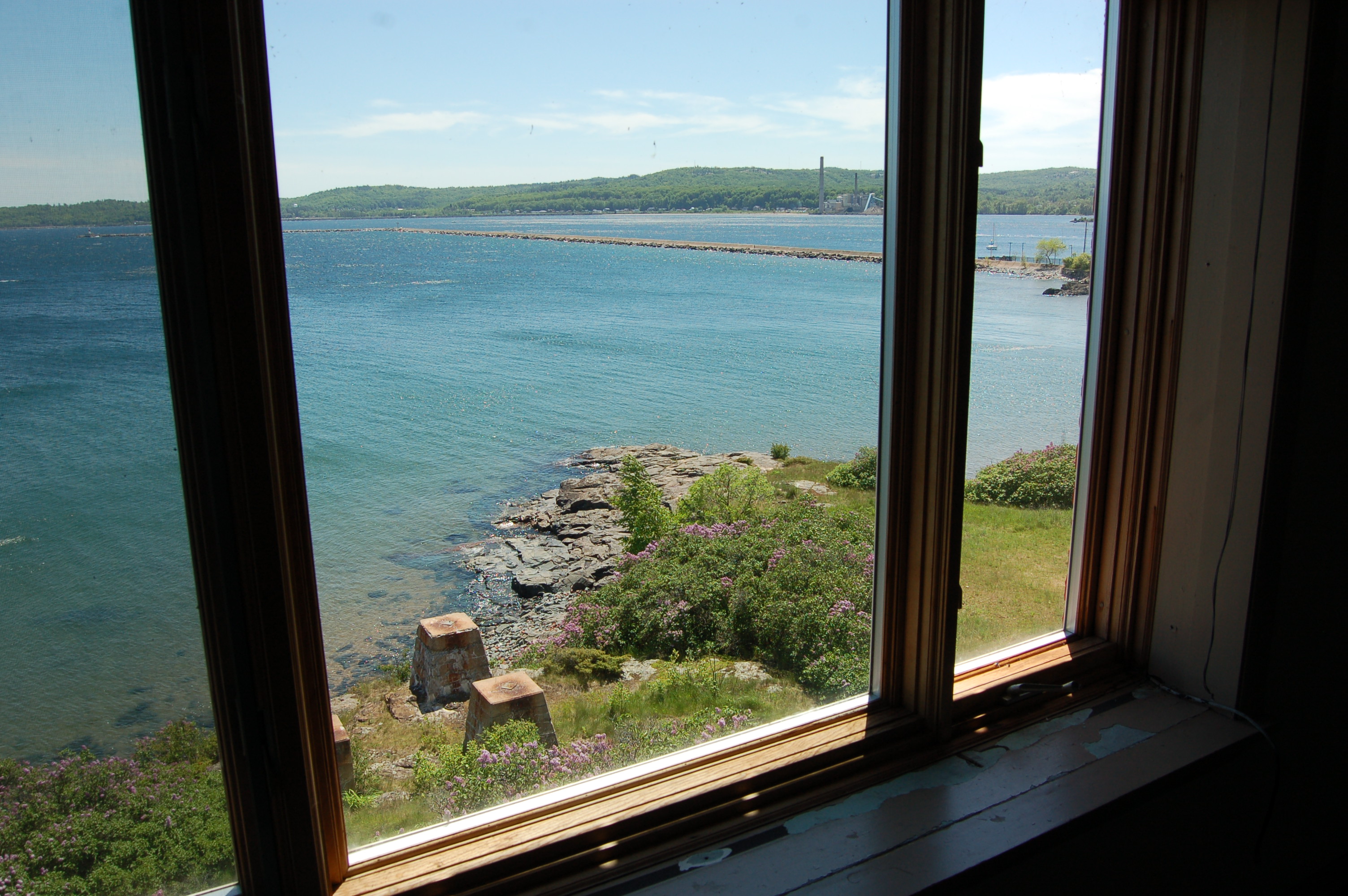 Marquette Harbor Lighthouse Window View Lake Superior