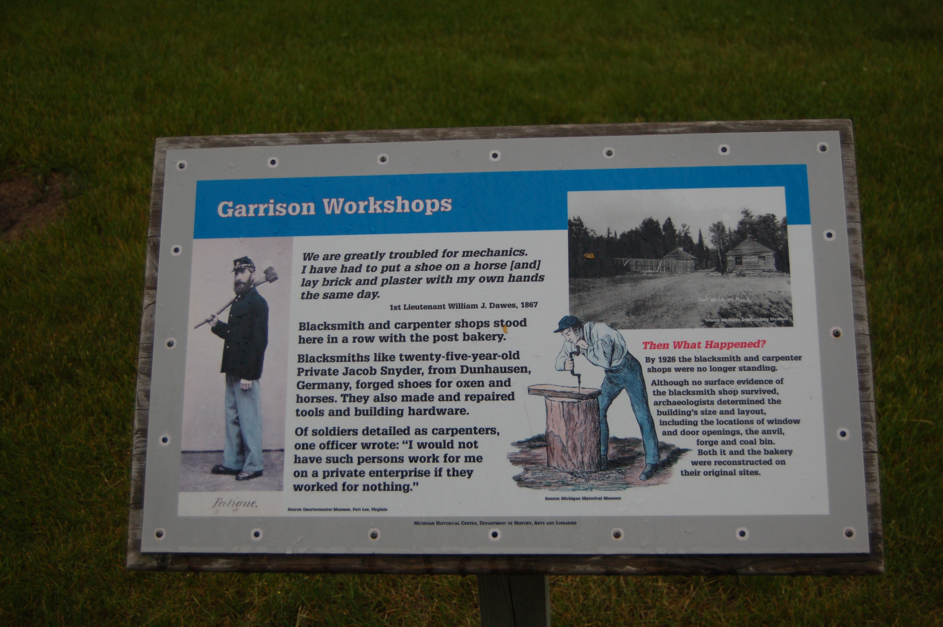 Fort Wilkins Historic State Park Garrison Workshops