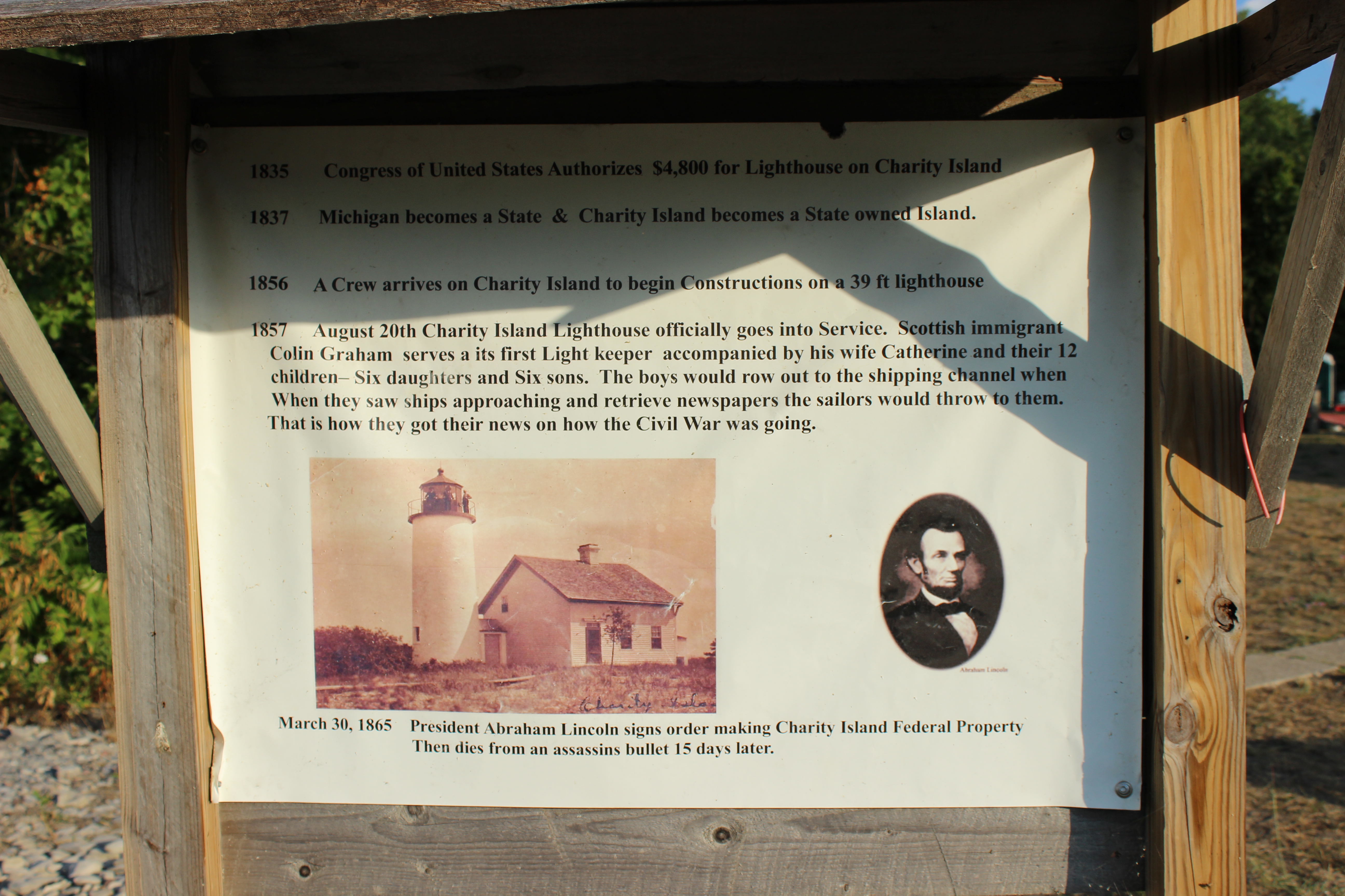 Charity Island Lighthouse Cruise Information Sign 1
