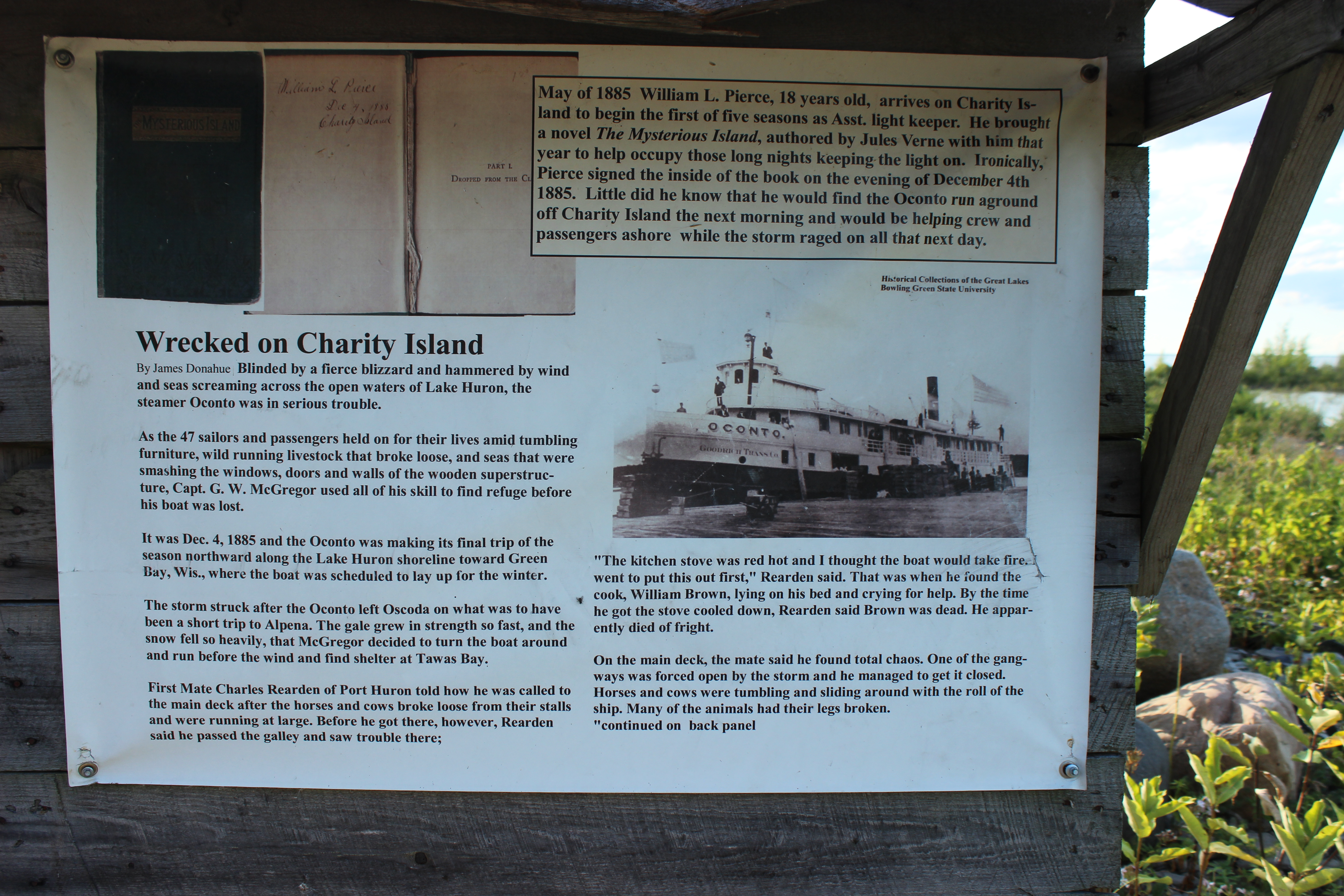 Charity Island Lighthouse Cruise Information Sign 2