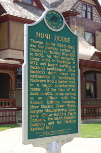 Hume House Historic Marker Muskegon Michigan