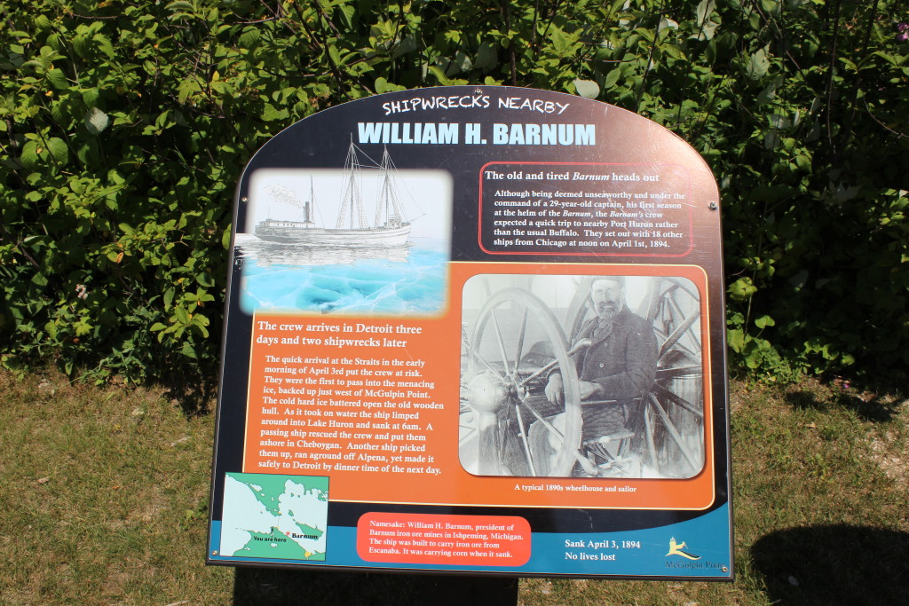 McGulpin Point Lighthouse William Barnum Shipwreck.