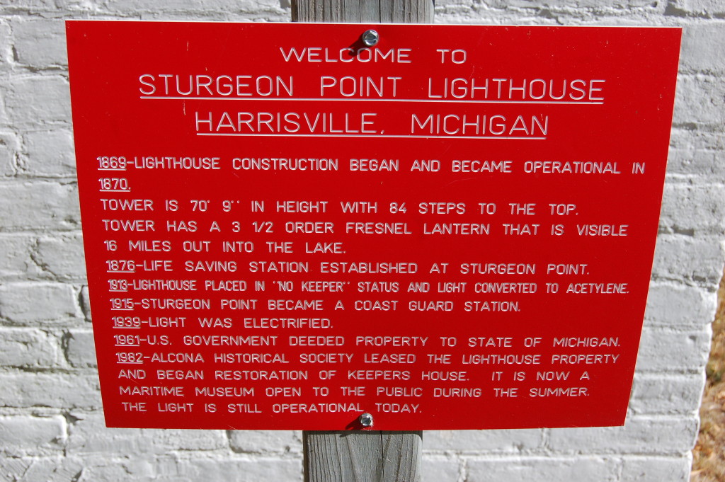 Sturgeon Point Lighthouse Timeline Plaque