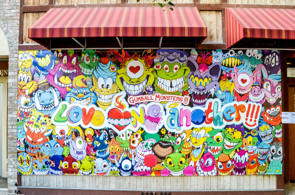"Gumball Monsters: Messengers of Love - Inspiration to Love One Another" by Marco Riolo, at Grand Central Market & Deli
