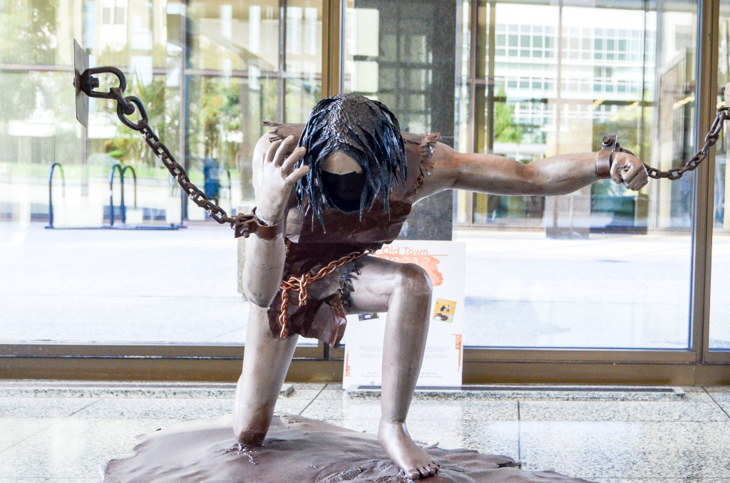 "Struggle (also known as Man in Chains" by Kyle Orr, at Grand Rapids City Hall