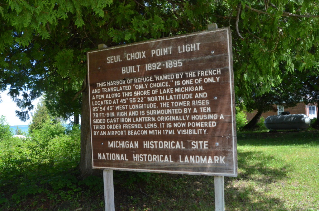 Seul Choix Point Lighthouse Information Sign Michigan Museum