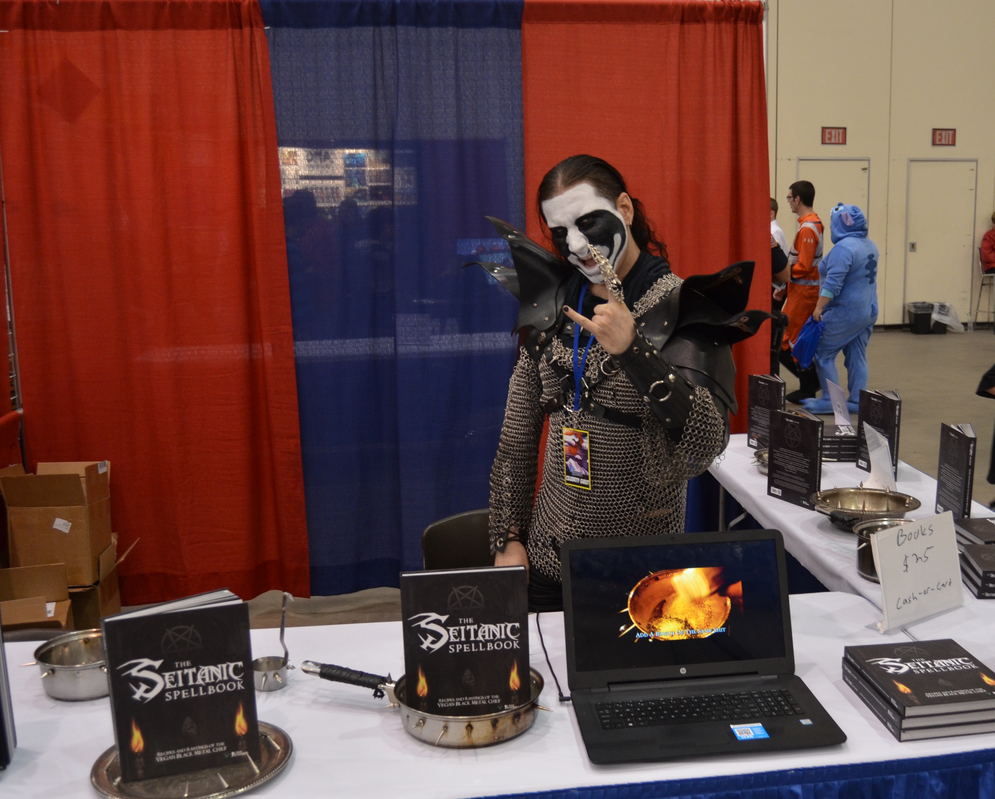 Grand Rapids Comic Con even got YouTube celebrity Vegan Black Metal Chef this year, who had a booth, and also did a live cooking demonstration