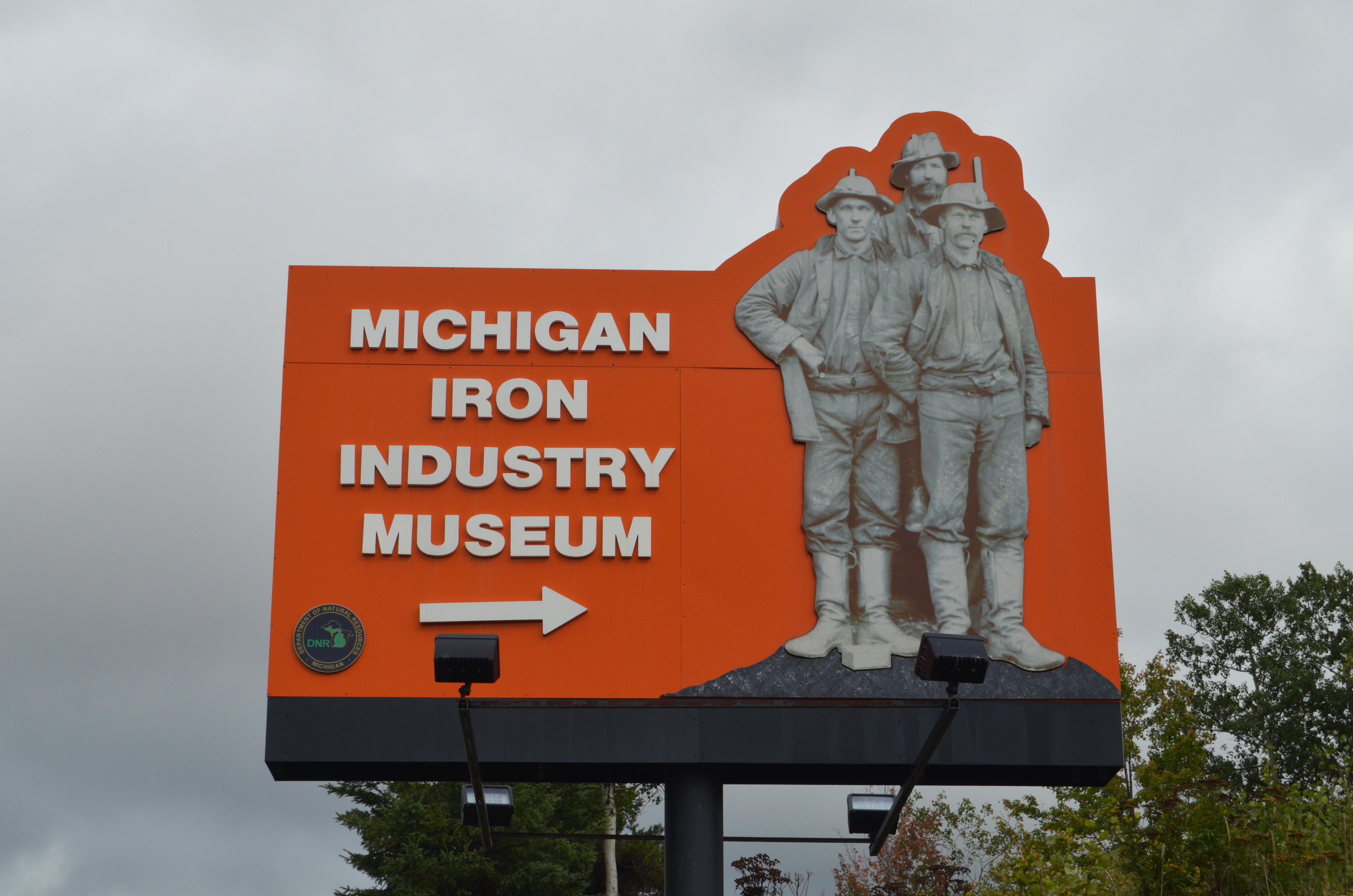 Michigan Iron Industry Museum Sign Negaunee