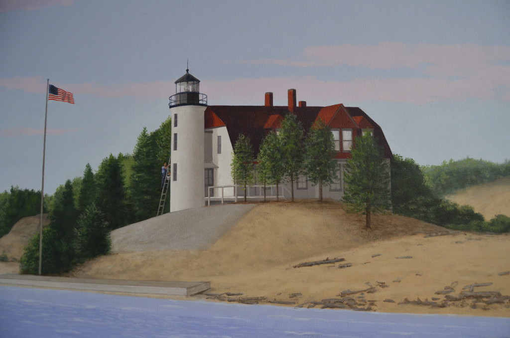 Point Betsie Lighthouse Painting Close Up