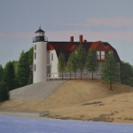 Point Betsie Lighthouse Painting Close Up