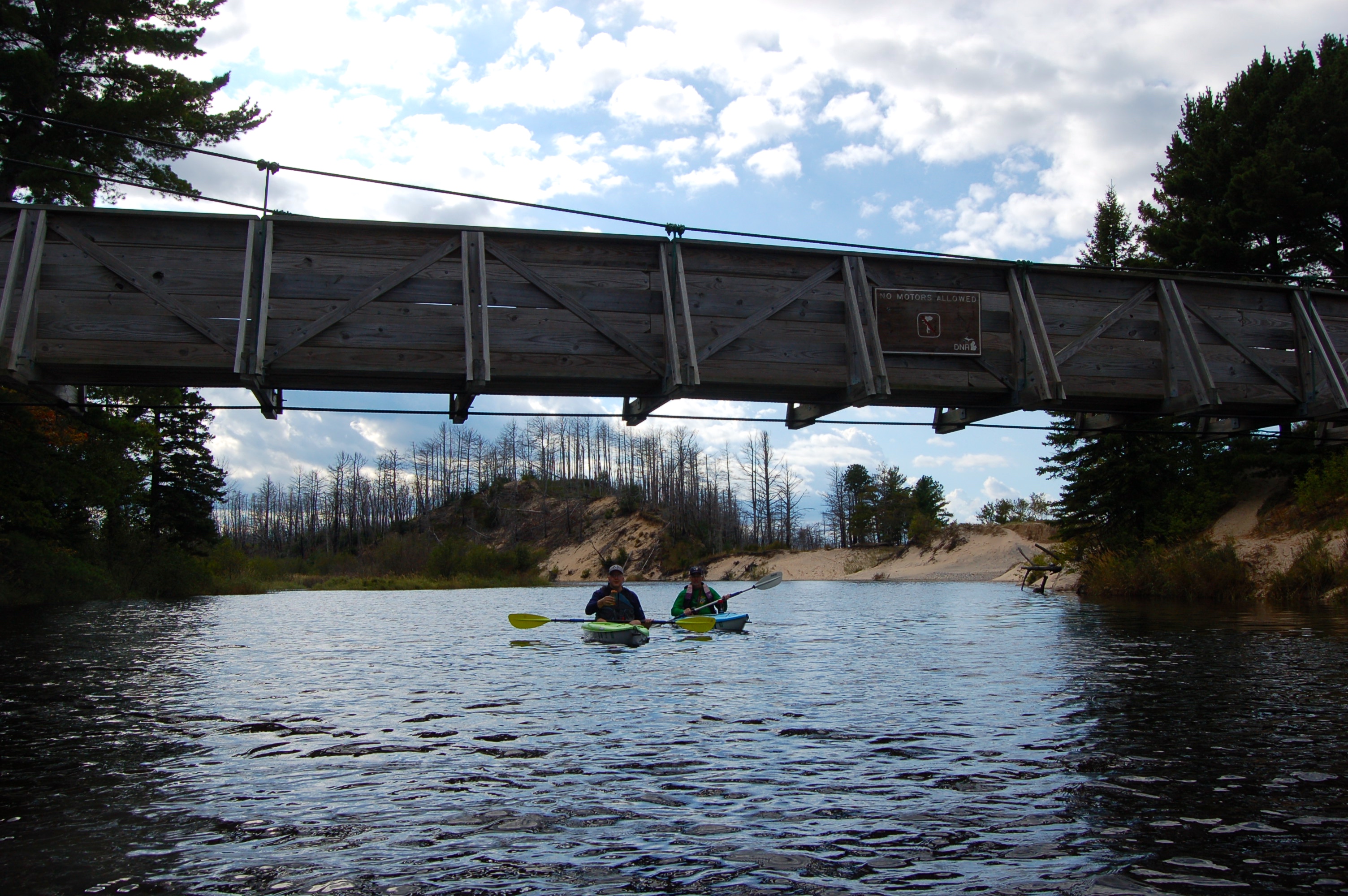 Two Hearted River Kayak Suspension Bridge Family
