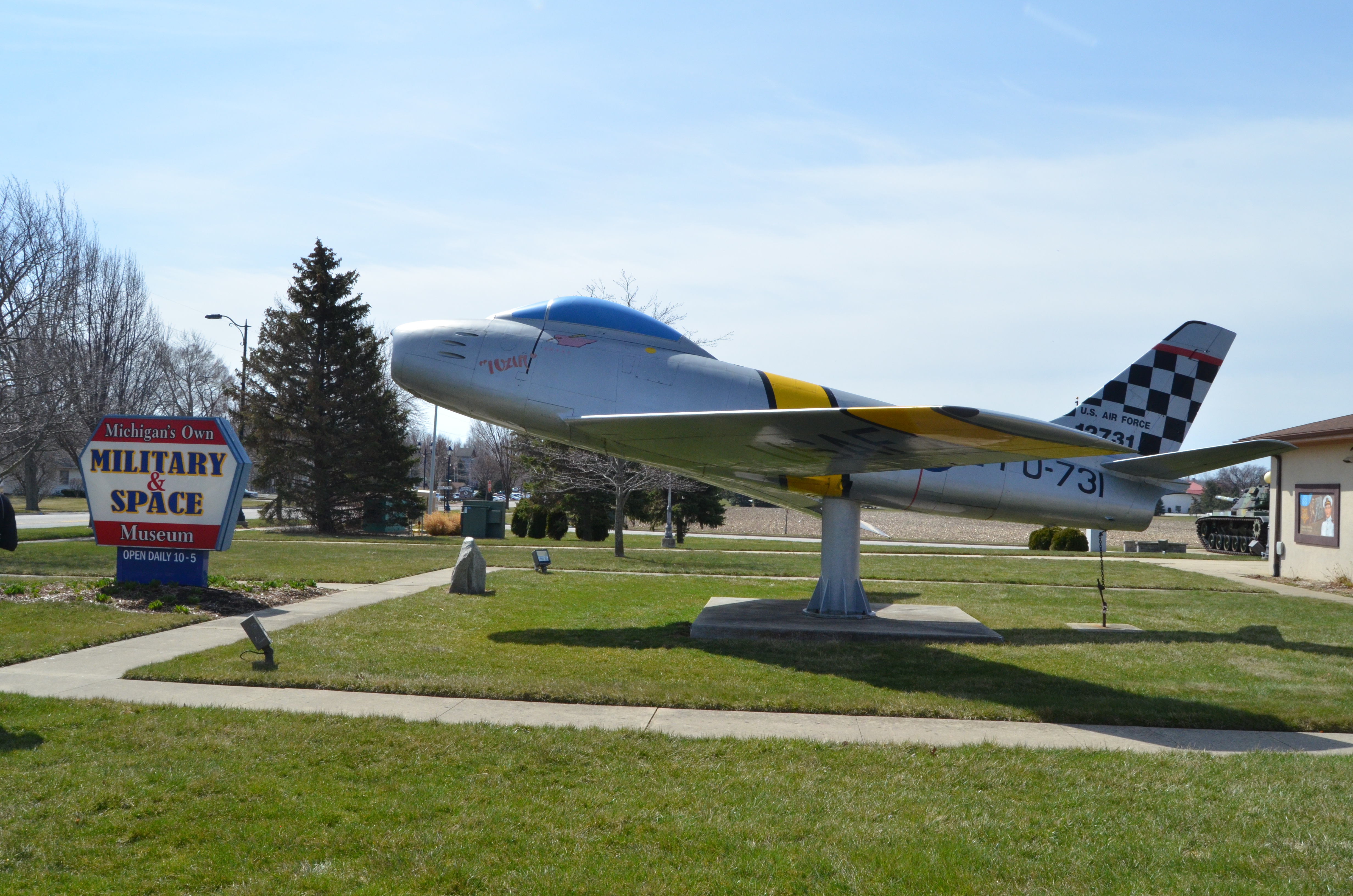 Michigan's Own Military and Space Heroes Museum F-86 Saberjet Display