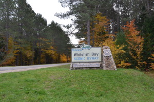 Fall Color Whitefish Bay Scenic Byway Sign