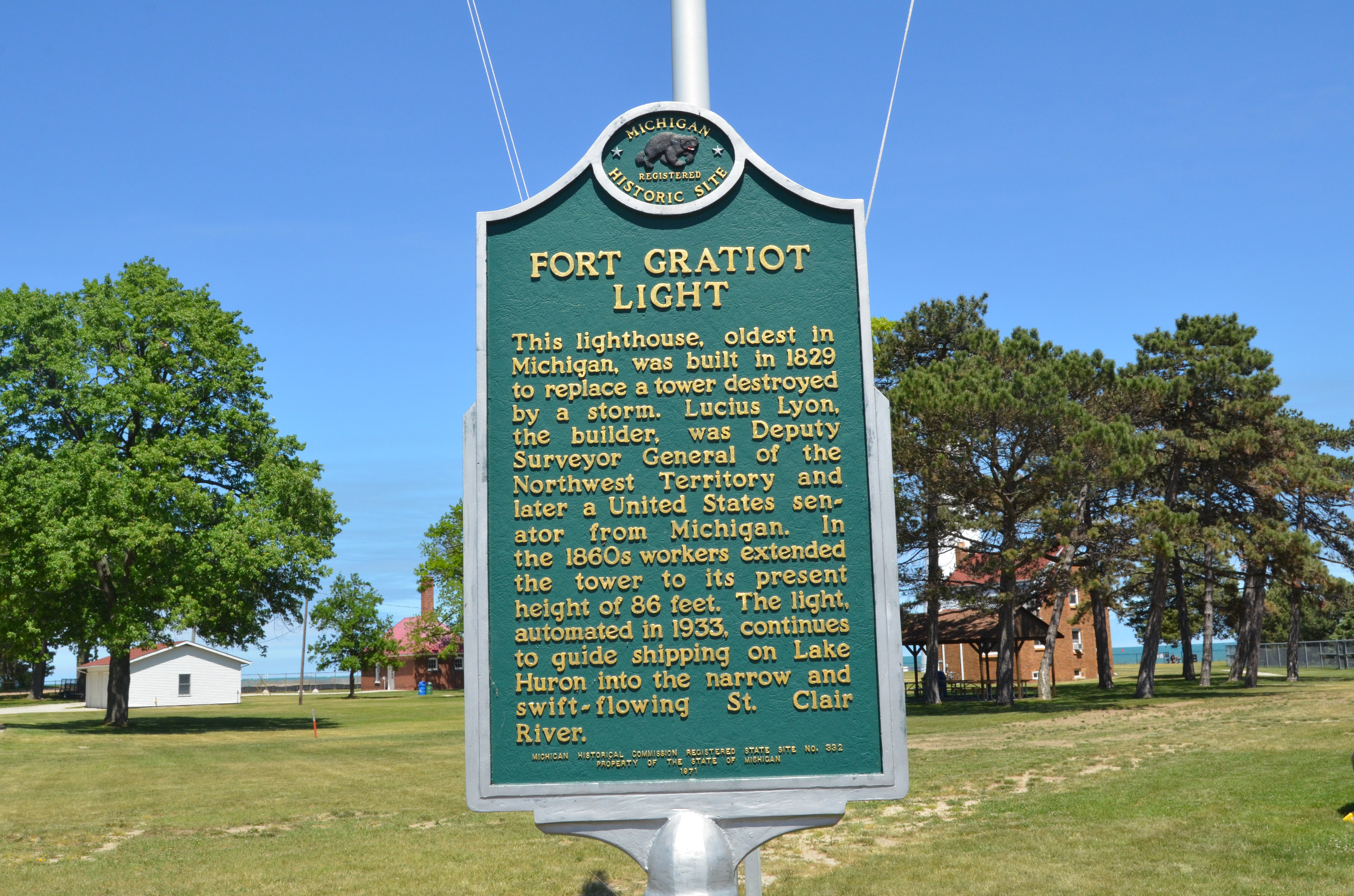 Fort Gratiot Lighthouse Michigan Historical Marker