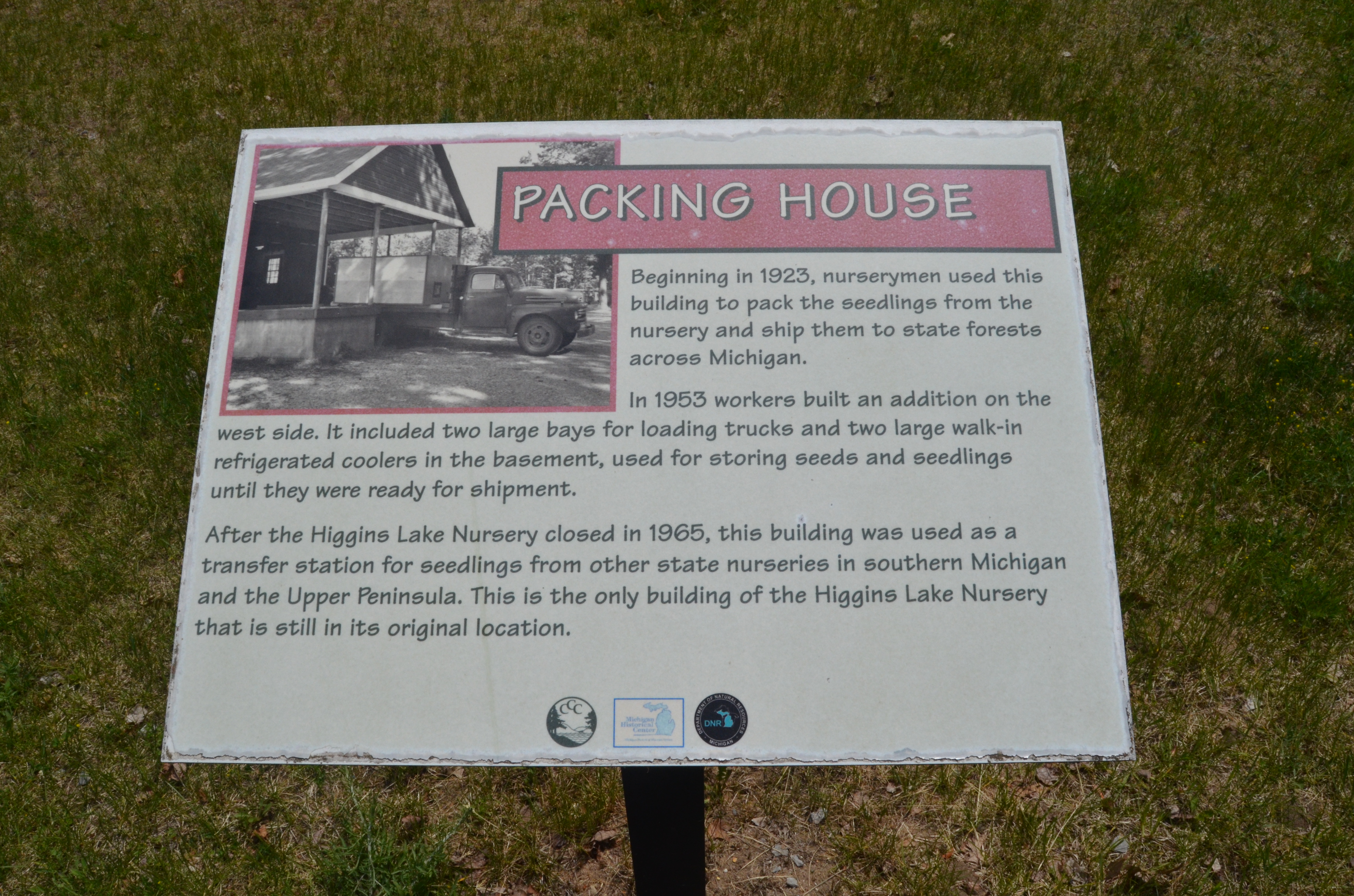 Michigan Civilian Conservation Corps Museum Packing House Sign