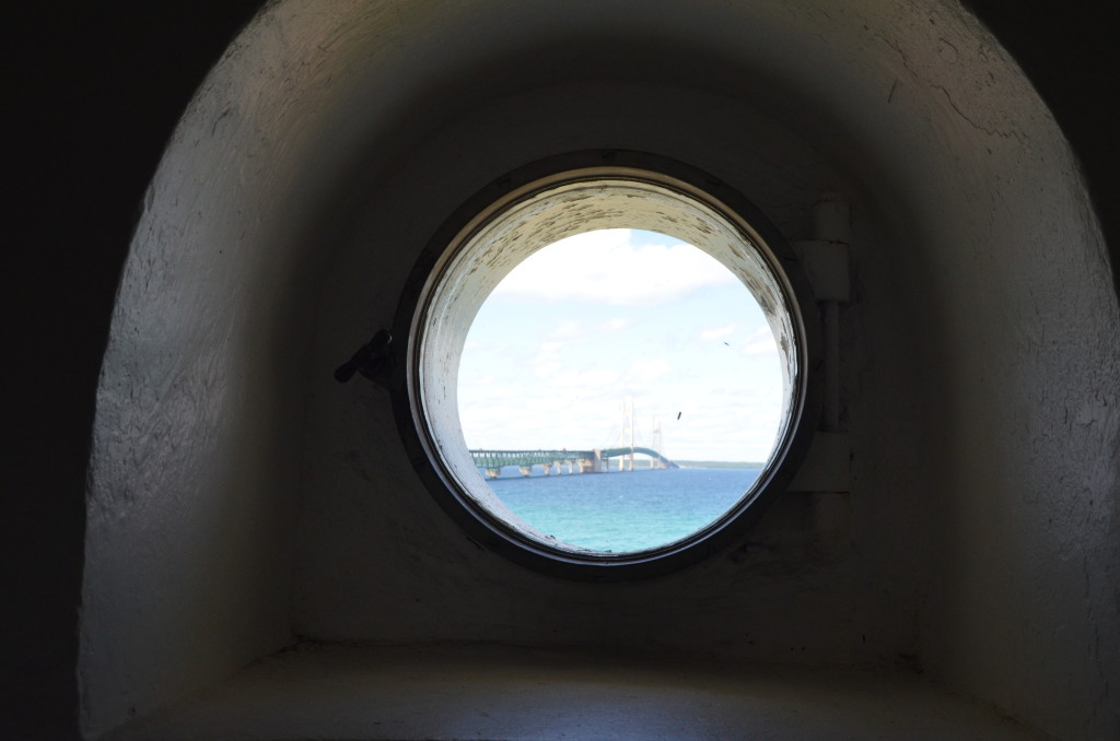 Old Mackinac Point Lighthouse Porthole Window Bridge