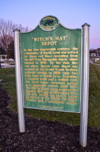 Witch Hat Depot South Lyon Historical Marker