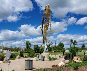 World's Largest Brown Trout Sculpture Baldwin Michigan