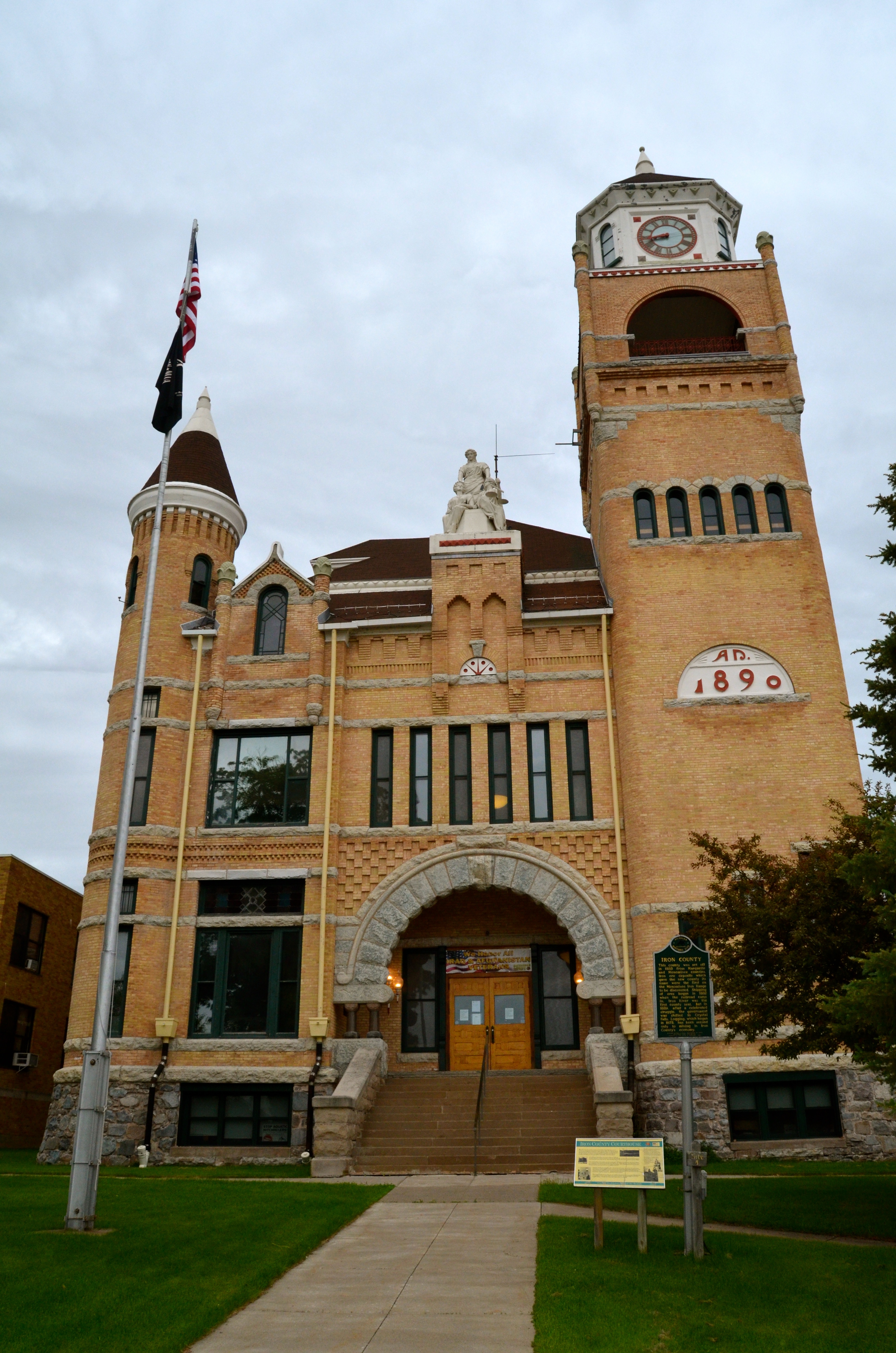 Iron County Courthouse, Crystal Falls, June
