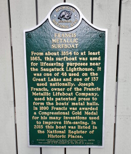 Francis Metallic Surfboat Douglas Michigan Historical Marker