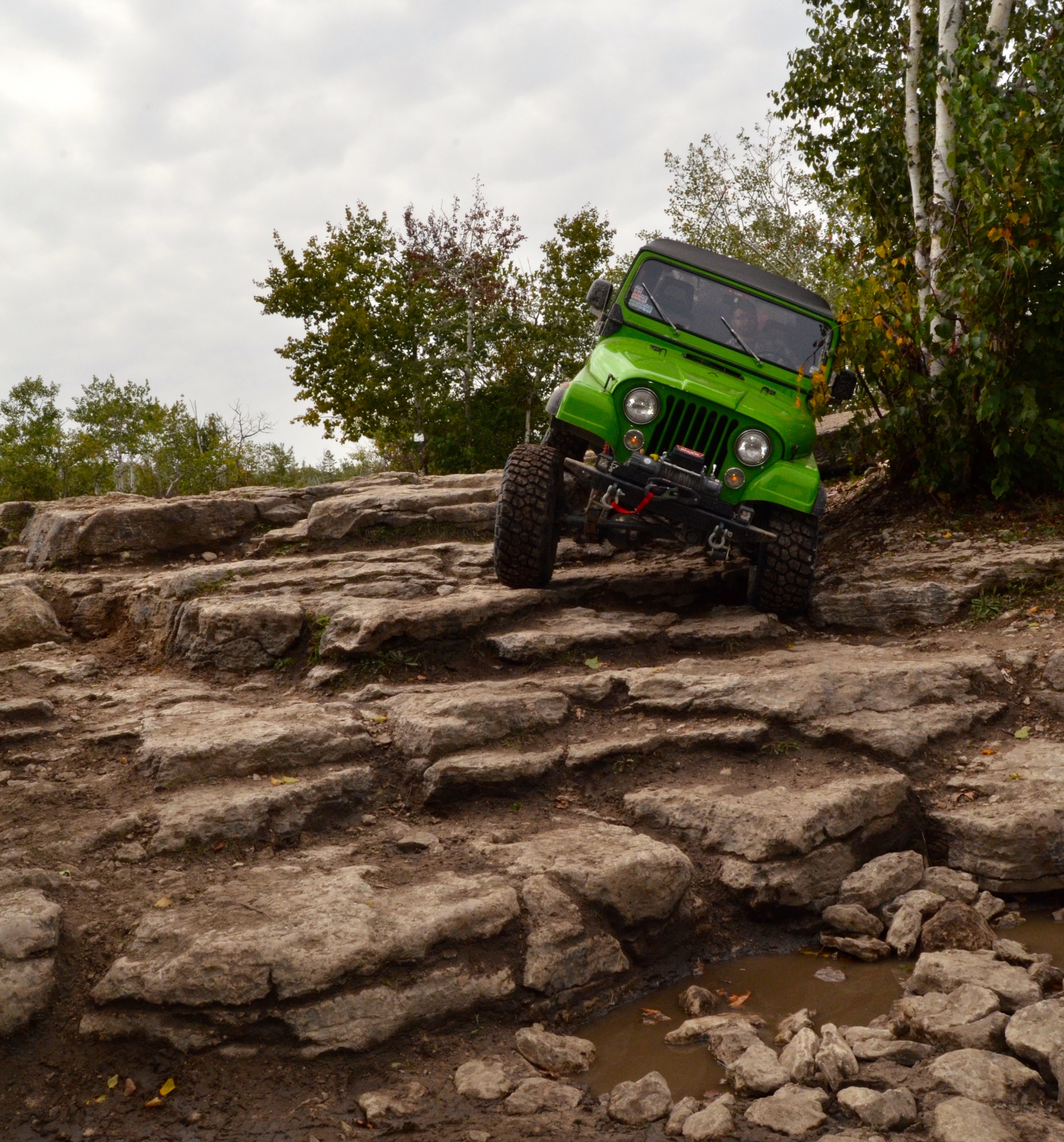 Jeep at The Steps at Marblehead, Drummond Island, September