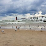 Windy day at South Haven Lighthouse, September