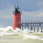 Michigan Photos 2020 South Haven Lighthouse Windy and Waves