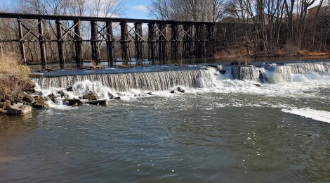 See the Historic Train Trestle and a Waterfall at Schutmaat Park in Hamilton