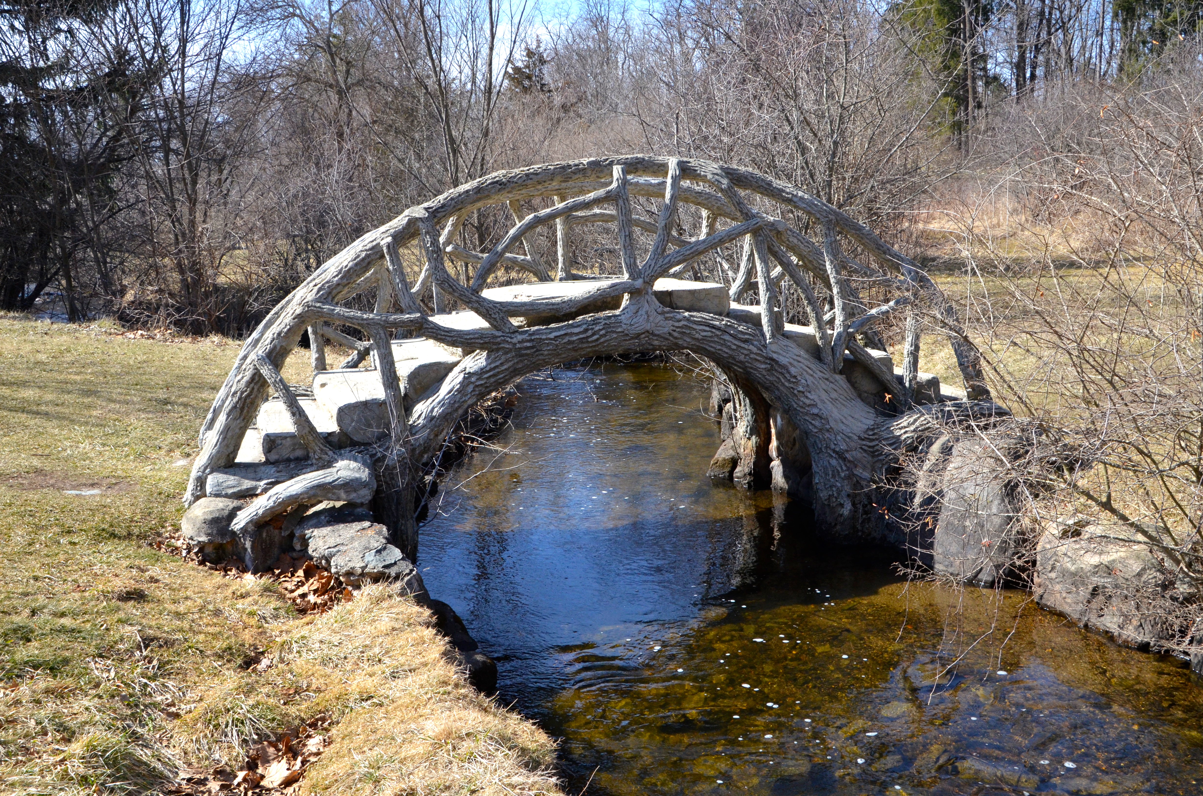 McCourtie Park Curved River Bridge Michigan