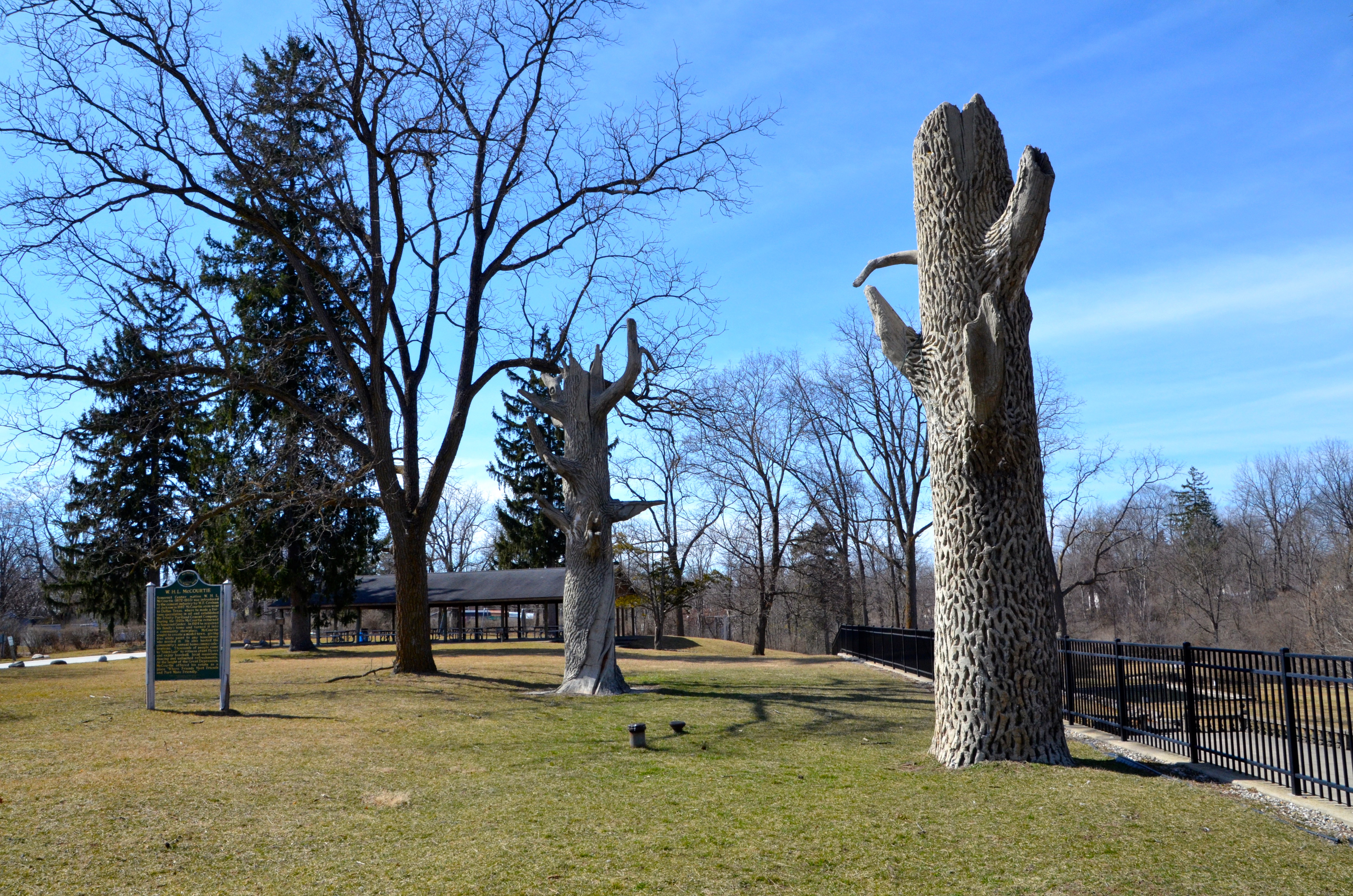 McCourtie Park Michigan Cement Trees Historic Marker