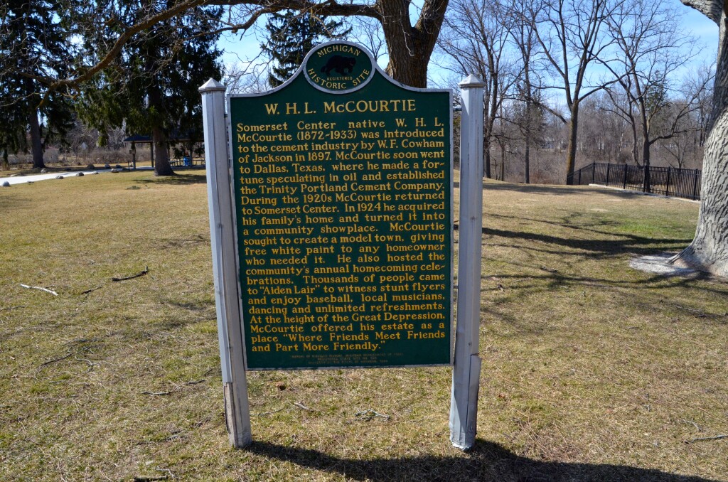 McCourtie Park Michigan Historic Marker