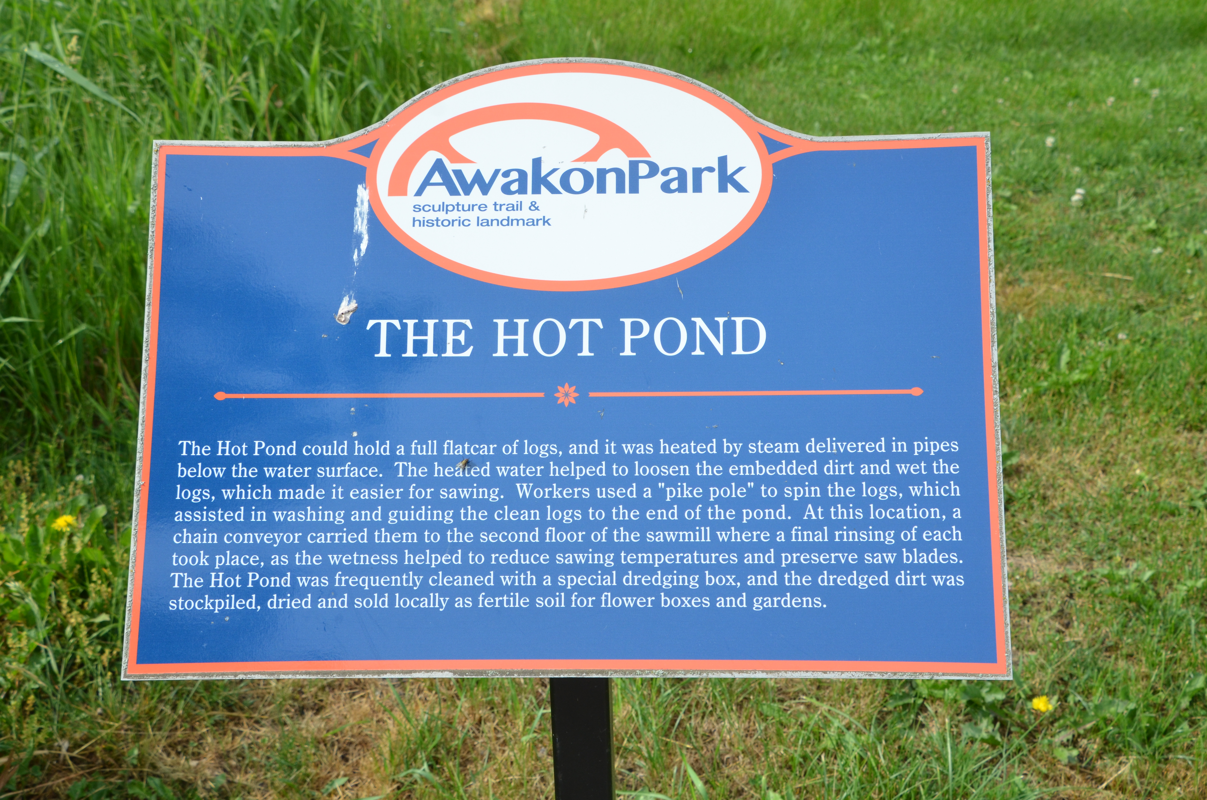 Awakon Park Hot Pond Information Sign Factory Ruins